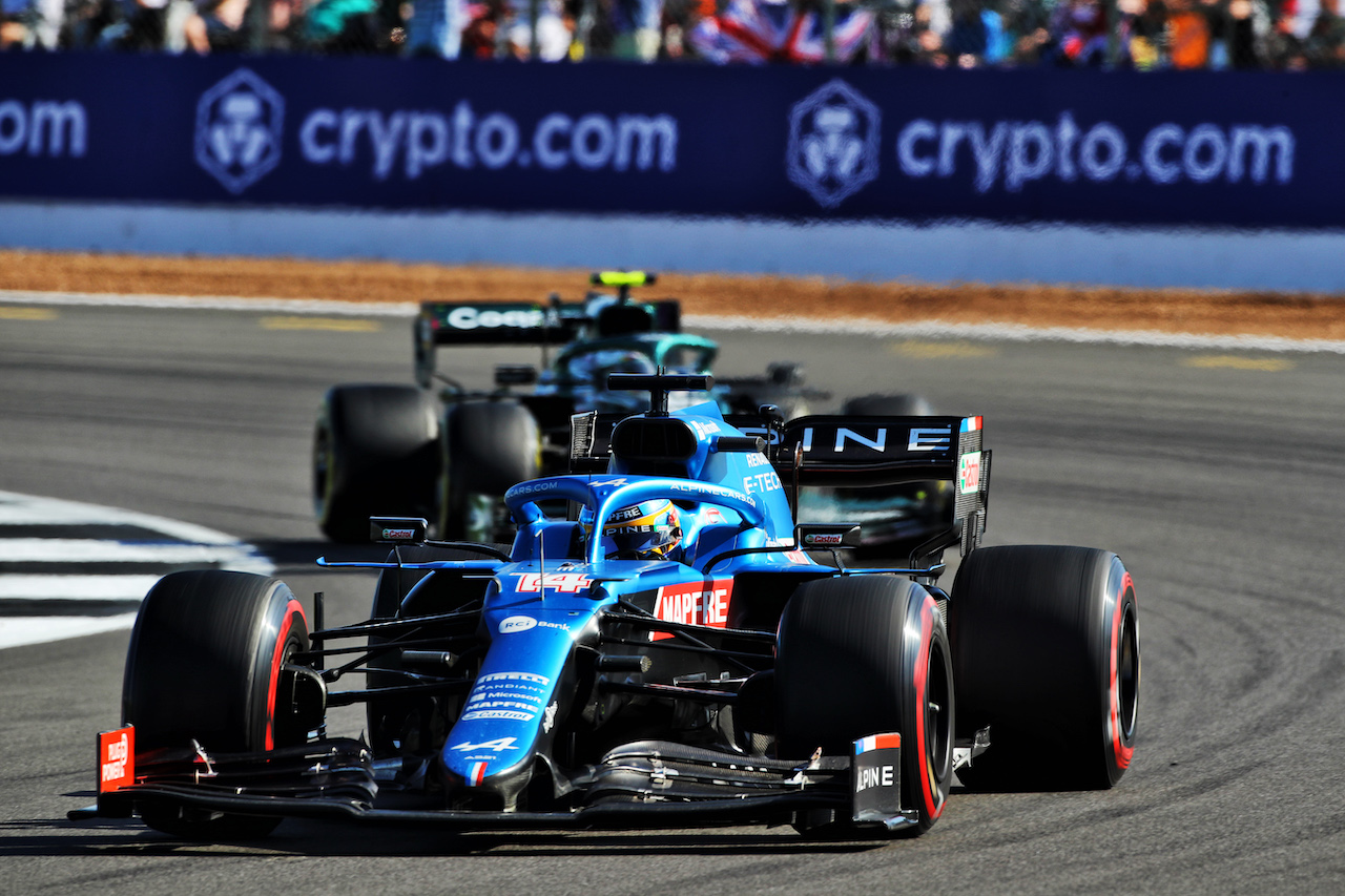 GP GRAN BRETAGNA, Fernando Alonso (ESP) Alpine F1 Team A521.
17.07.2021. Formula 1 World Championship, Rd 10, British Grand Prix, Silverstone, England, Qualifiche Day.
 - www.xpbimages.com, EMail: requests@xpbimages.com © Copyright: Davenport / XPB Images