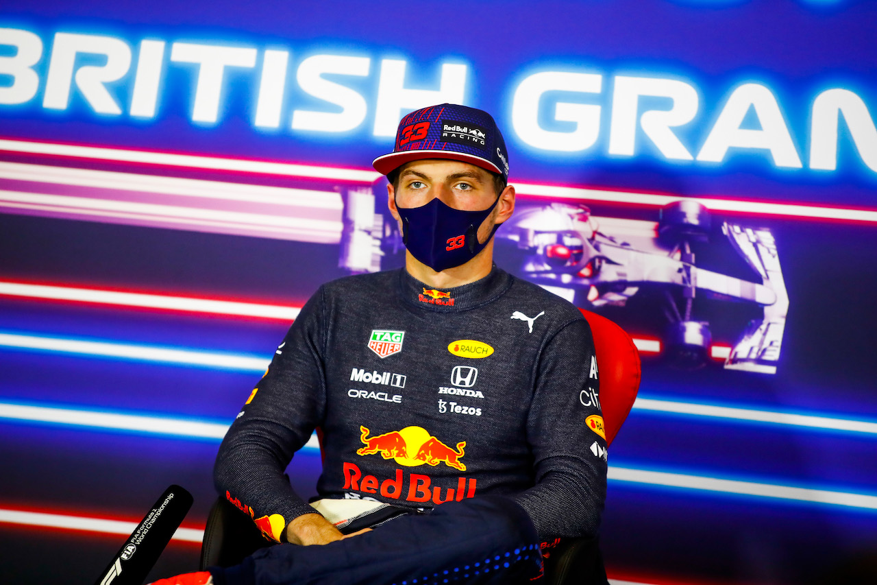 GP GRAN BRETAGNA, Max Verstappen (NLD) Red Bull Racing in the post Sprint Qualifiche FIA Press Conference.
17.07.2021. Formula 1 World Championship, Rd 10, British Grand Prix, Silverstone, England, Qualifiche Day.
- www.xpbimages.com, EMail: requests@xpbimages.com © Copyright: FIA Pool Image for Editorial Use Only