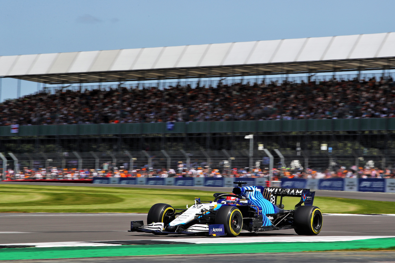 GP GRAN BRETAGNA, George Russell (GBR) Williams Racing FW43B.
17.07.2021. Formula 1 World Championship, Rd 10, British Grand Prix, Silverstone, England, Qualifiche Day.
 - www.xpbimages.com, EMail: requests@xpbimages.com © Copyright: Davenport / XPB Images