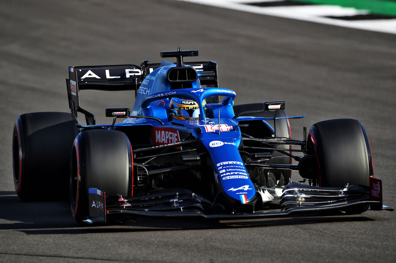 GP GRAN BRETAGNA, Fernando Alonso (ESP) Alpine F1 Team A521.
16.07.2021. Formula 1 World Championship, Rd 10, British Grand Prix, Silverstone, England, Practice Day.
 - www.xpbimages.com, EMail: requests@xpbimages.com © Copyright: Davenport / XPB Images