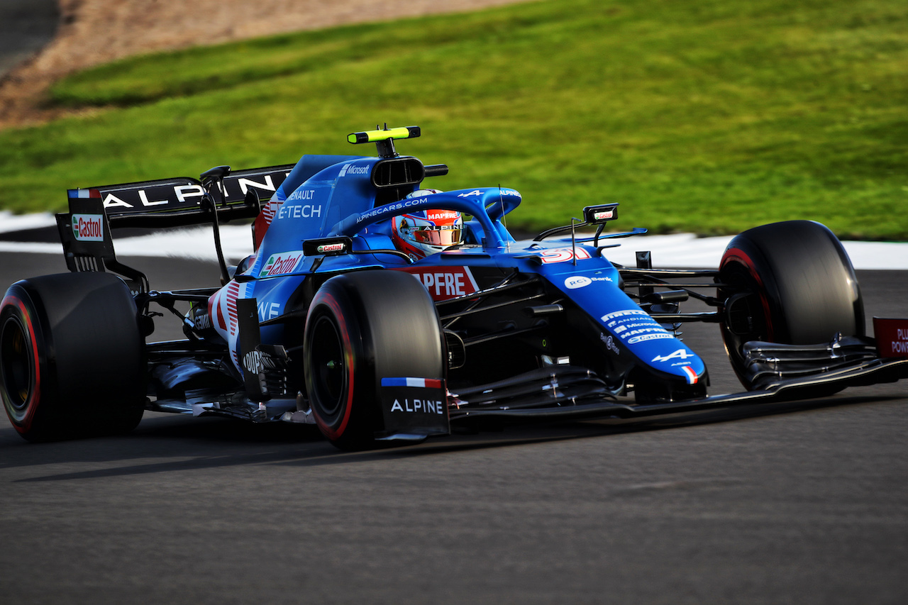 GP GRAN BRETAGNA, Esteban Ocon (FRA) Alpine F1 Team A521.
16.07.2021. Formula 1 World Championship, Rd 10, British Grand Prix, Silverstone, England, Practice Day.
 - www.xpbimages.com, EMail: requests@xpbimages.com © Copyright: Davenport / XPB Images