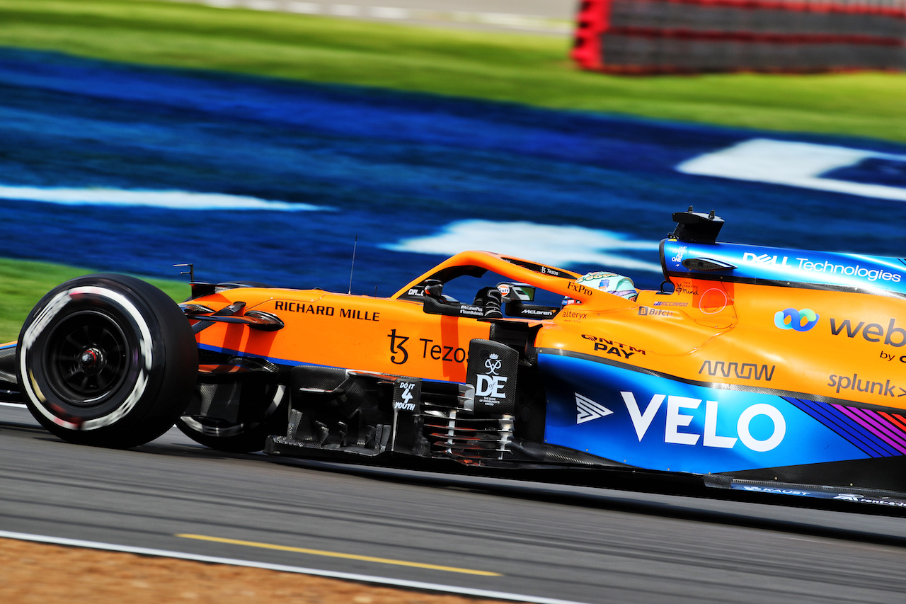 GP GRAN BRETAGNA, Daniel Ricciardo (AUS) McLaren MCL35M.
16.07.2021. Formula 1 World Championship, Rd 10, British Grand Prix, Silverstone, England, Practice Day.
 - www.xpbimages.com, EMail: requests@xpbimages.com © Copyright: Davenport / XPB Images