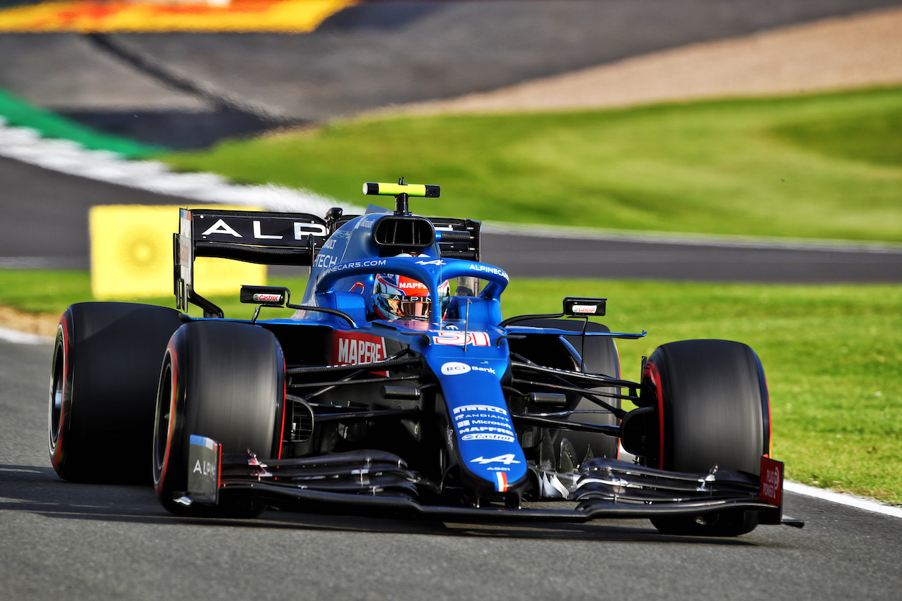 GP GRAN BRETAGNA, Esteban Ocon (FRA) Alpine F1 Team A521.
16.07.2021. Formula 1 World Championship, Rd 10, British Grand Prix, Silverstone, England, Practice Day.
 - www.xpbimages.com, EMail: requests@xpbimages.com © Copyright: Davenport / XPB Images