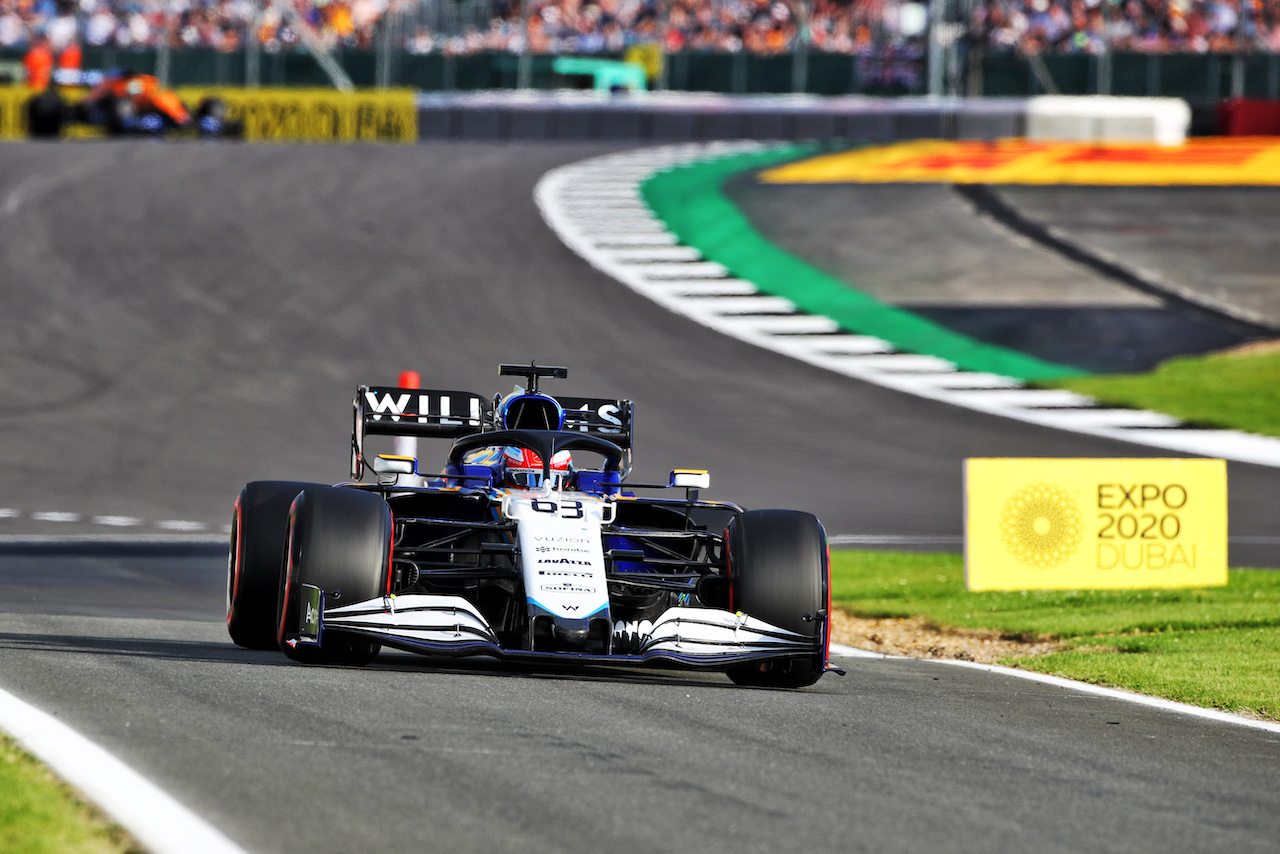GP GRAN BRETAGNA, George Russell (GBR) Williams Racing FW43B.
16.07.2021. Formula 1 World Championship, Rd 10, British Grand Prix, Silverstone, England, Practice Day.
 - www.xpbimages.com, EMail: requests@xpbimages.com © Copyright: Davenport / XPB Images