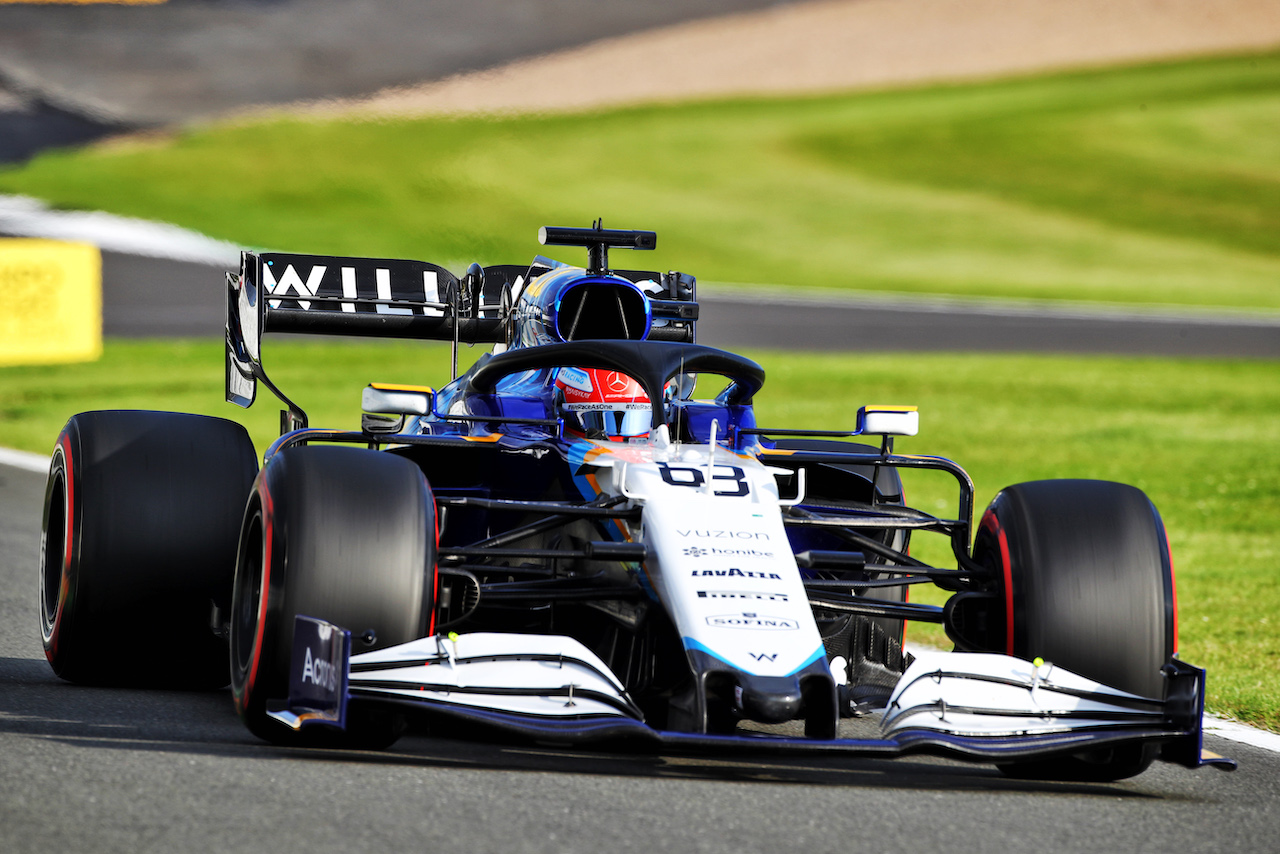 GP GRAN BRETAGNA, George Russell (GBR) Williams Racing FW43B.
16.07.2021. Formula 1 World Championship, Rd 10, British Grand Prix, Silverstone, England, Practice Day.
 - www.xpbimages.com, EMail: requests@xpbimages.com © Copyright: Davenport / XPB Images
