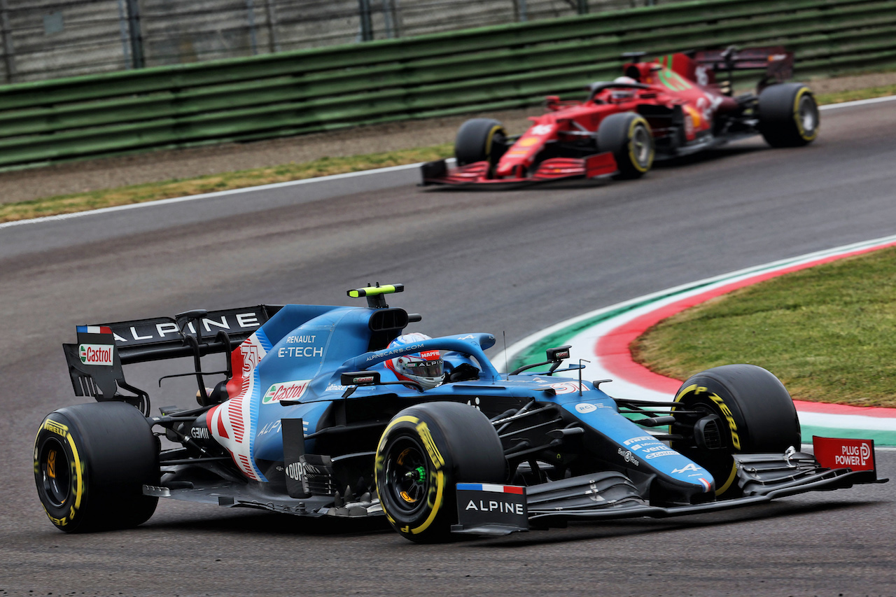 GP IMOLA, Esteban Ocon (FRA) Alpine F1 Team A521.
18.04.2021. Formula 1 World Championship, Rd 2, Emilia Romagna Grand Prix, Imola, Italy, Gara Day.
- www.xpbimages.com, EMail: requests@xpbimages.com © Copyright: Batchelor / XPB Images