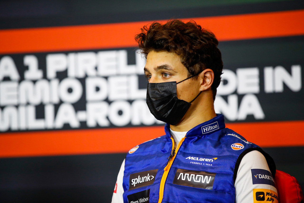 GP IMOLA, Lando Norris (GBR) McLaren in the post race FIA Press Conference.
18.04.2021. Formula 1 World Championship, Rd 2, Emilia Romagna Grand Prix, Imola, Italy, Gara Day.
- www.xpbimages.com, EMail: requests@xpbimages.com © Copyright: FIA Pool Image for Editorial Use Only