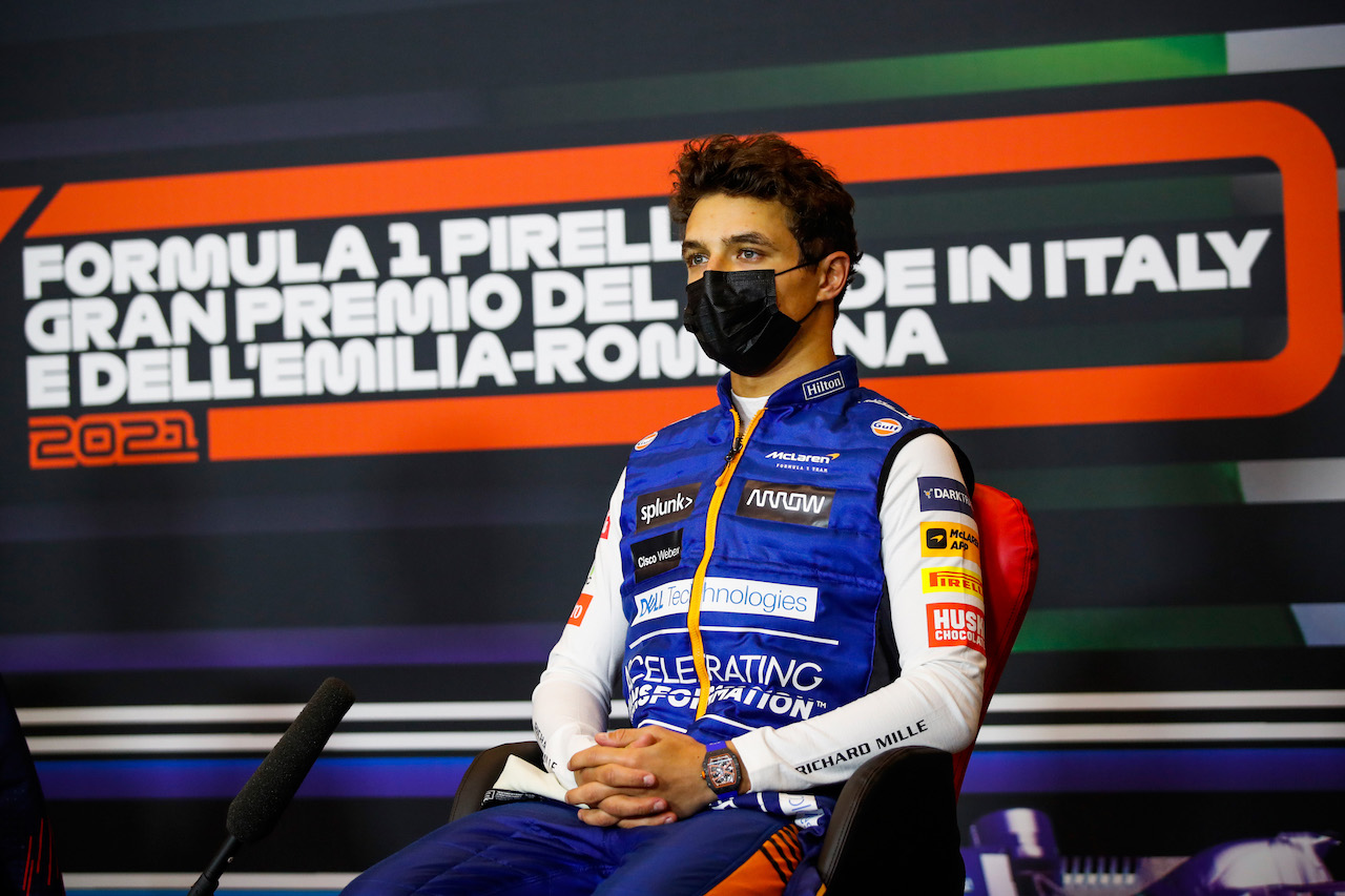 GP IMOLA, Lando Norris (GBR) McLaren in the post race FIA Press Conference.
18.04.2021. Formula 1 World Championship, Rd 2, Emilia Romagna Grand Prix, Imola, Italy, Gara Day.
- www.xpbimages.com, EMail: requests@xpbimages.com © Copyright: FIA Pool Image for Editorial Use Only