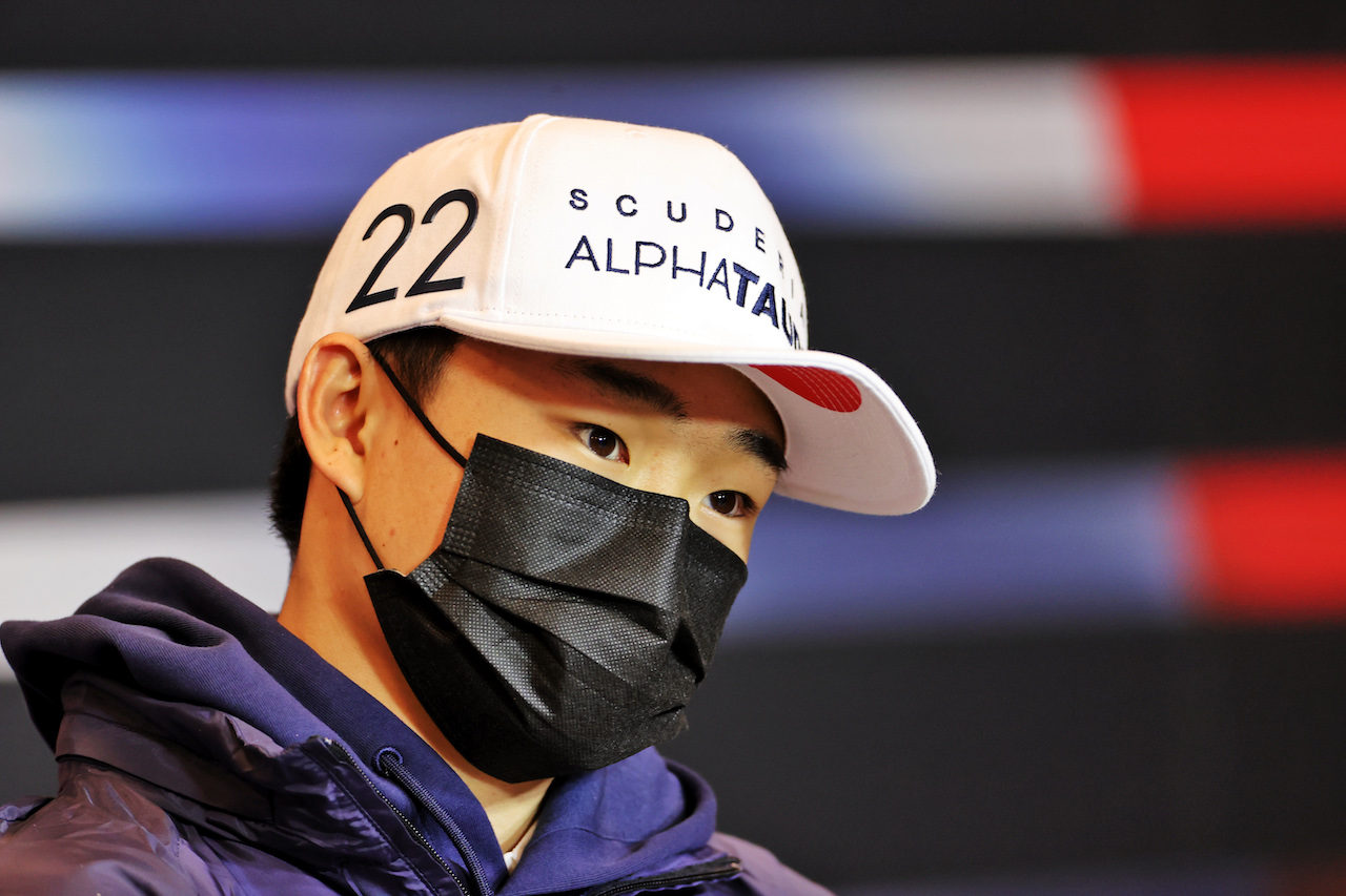 GP IMOLA, Yuki Tsunoda (JPN) AlphaTauri in the FIA Press Conference.
15.04.2021. Formula 1 World Championship, Rd 2, Emilia Romagna Grand Prix, Imola, Italy, Preparation Day.
- www.xpbimages.com, EMail: requests@xpbimages.com © Copyright: Charniaux / XPB Images
