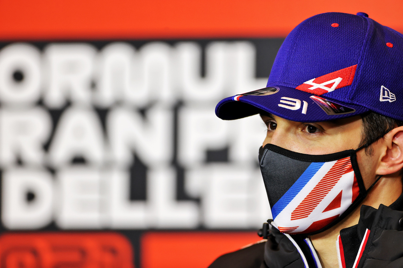 GP IMOLA, Esteban Ocon (FRA) Alpine F1 Team in the FIA Press Conference.
15.04.2021. Formula 1 World Championship, Rd 2, Emilia Romagna Grand Prix, Imola, Italy, Preparation Day.
- www.xpbimages.com, EMail: requests@xpbimages.com © Copyright: Charniaux / XPB Images