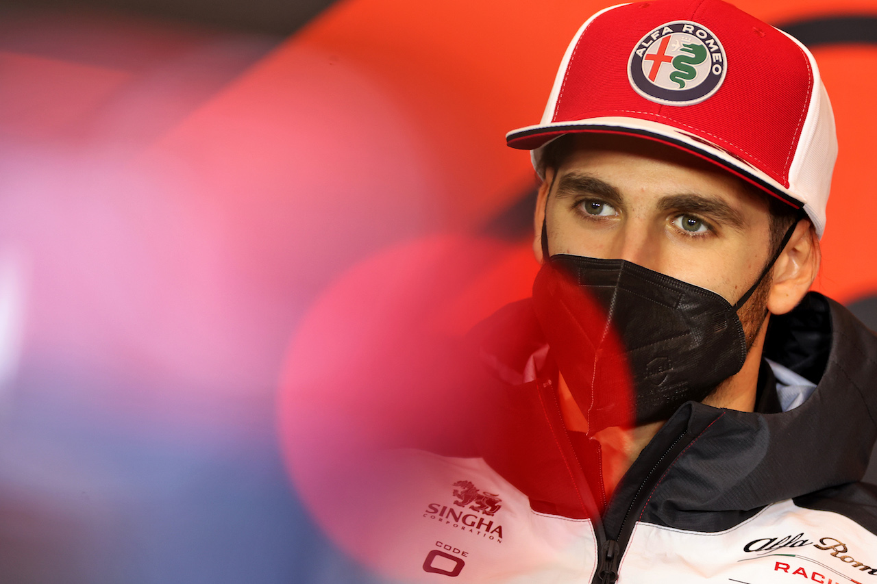 GP IMOLA, Antonio Giovinazzi (ITA) Alfa Romeo Racing in the FIA Press Conference.
15.04.2021. Formula 1 World Championship, Rd 2, Emilia Romagna Grand Prix, Imola, Italy, Preparation Day.
- www.xpbimages.com, EMail: requests@xpbimages.com © Copyright: Charniaux / XPB Images