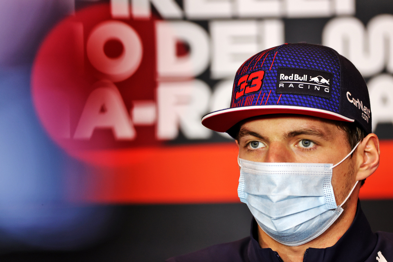 GP IMOLA, Max Verstappen (NLD) Red Bull Racing in the FIA Press Conference.
15.04.2021. Formula 1 World Championship, Rd 2, Emilia Romagna Grand Prix, Imola, Italy, Preparation Day.
- www.xpbimages.com, EMail: requests@xpbimages.com © Copyright: Charniaux / XPB Images