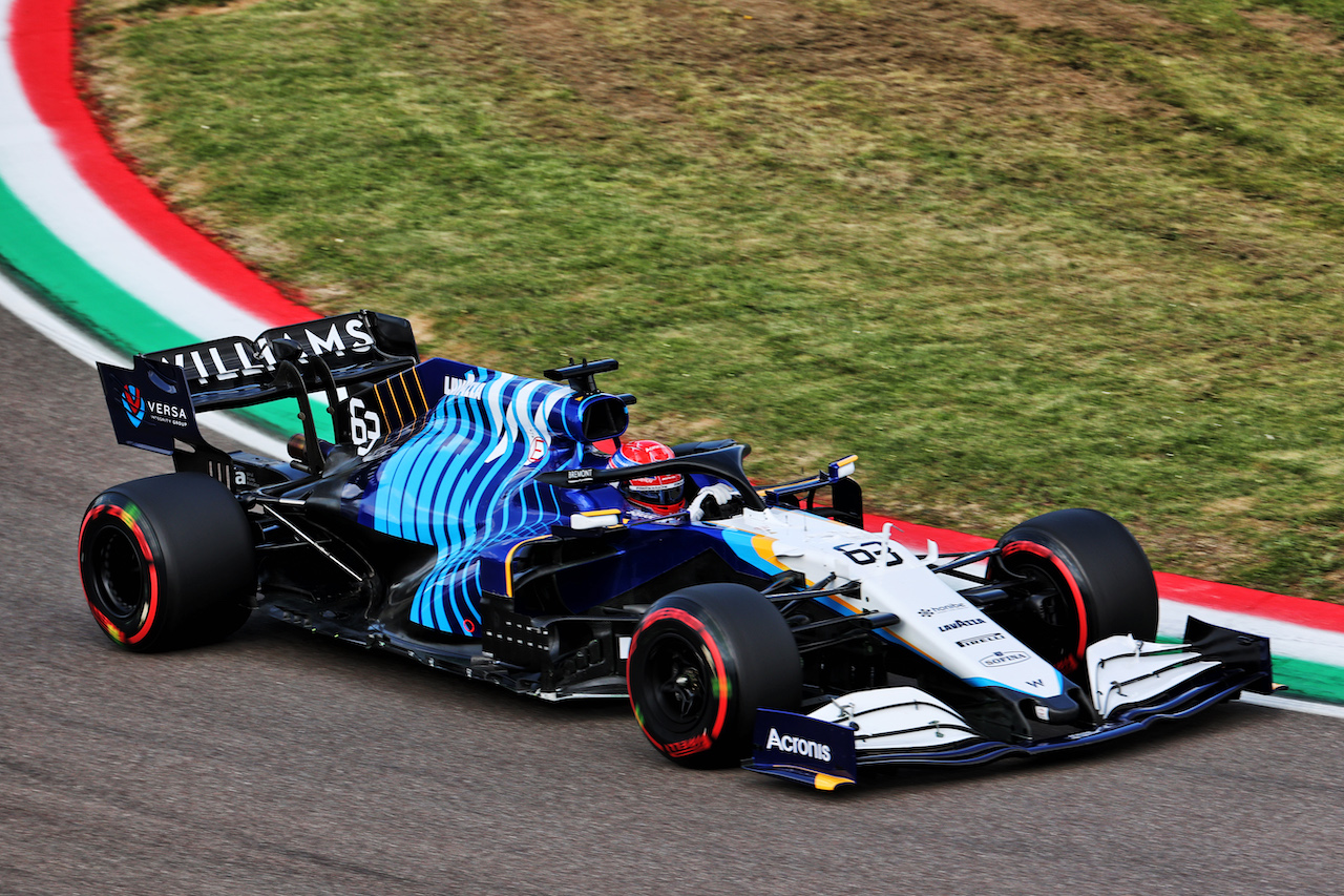 GP IMOLA, George Russell (GBR) Williams Racing FW43B.
16.04.2021. Formula 1 World Championship, Rd 2, Emilia Romagna Grand Prix, Imola, Italy, Practice Day.
- www.xpbimages.com, EMail: requests@xpbimages.com © Copyright: Batchelor / XPB Images