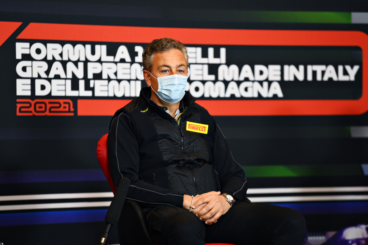 GP IMOLA, Mario Isola (ITA) Pirelli Racing Manager in the FIA Press Conference.
16.04.2021. Formula 1 World Championship, Rd 2, Emilia Romagna Grand Prix, Imola, Italy, Practice Day.
- www.xpbimages.com, EMail: requests@xpbimages.com © Copyright: FIA Pool Image for Editorial Use Only