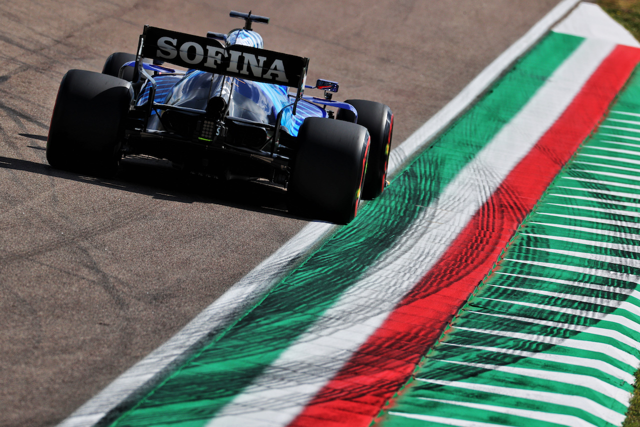 GP IMOLA, George Russell (GBR) Williams Racing FW43B.
16.04.2021. Formula 1 World Championship, Rd 2, Emilia Romagna Grand Prix, Imola, Italy, Practice Day.
- www.xpbimages.com, EMail: requests@xpbimages.com © Copyright: Batchelor / XPB Images