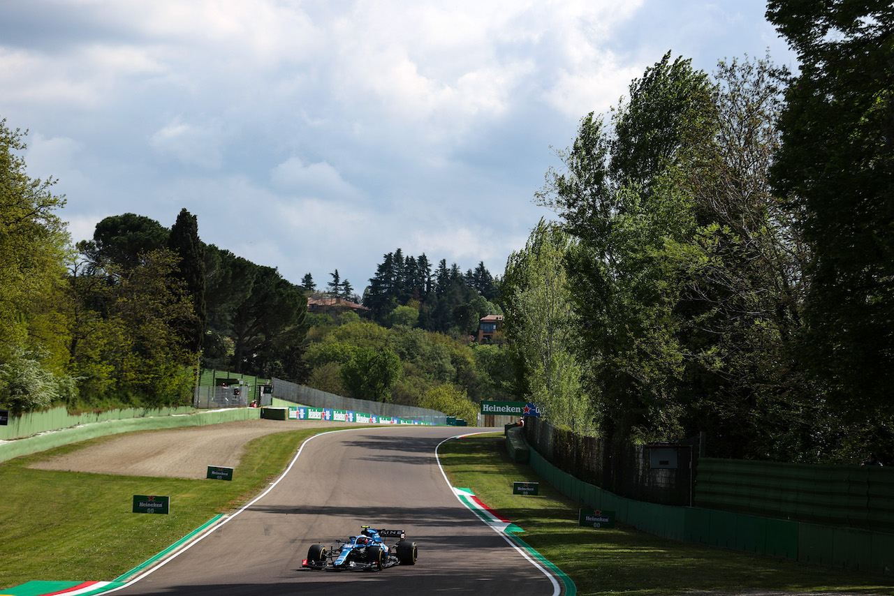 GP IMOLA, Esteban Ocon (FRA), Alpine F1 Team 
16.04.2021. Formula 1 World Championship, Rd 2, Emilia Romagna Grand Prix, Imola, Italy, Practice Day.
- www.xpbimages.com, EMail: requests@xpbimages.com © Copyright: Charniaux / XPB Images