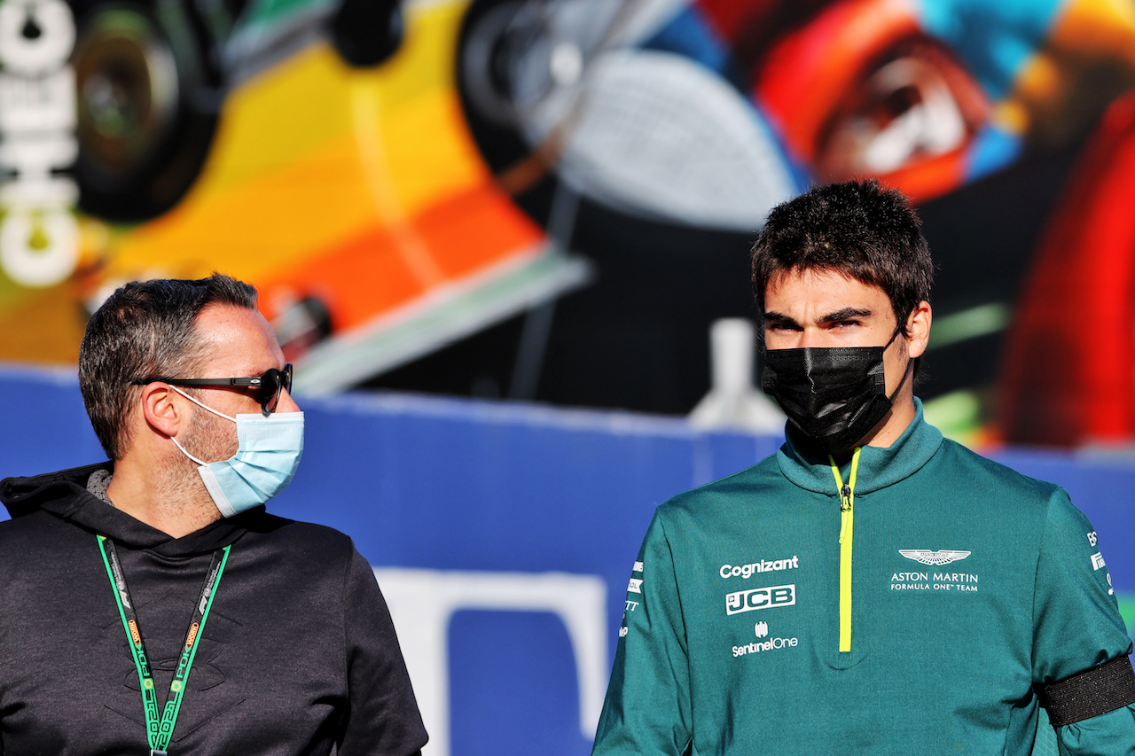 GP IMOLA, Lance Stroll (CDN) Aston Martin F1 Team (Right).
16.04.2021. Formula 1 World Championship, Rd 2, Emilia Romagna Grand Prix, Imola, Italy, Practice Day.
- www.xpbimages.com, EMail: requests@xpbimages.com © Copyright: Batchelor / XPB Images