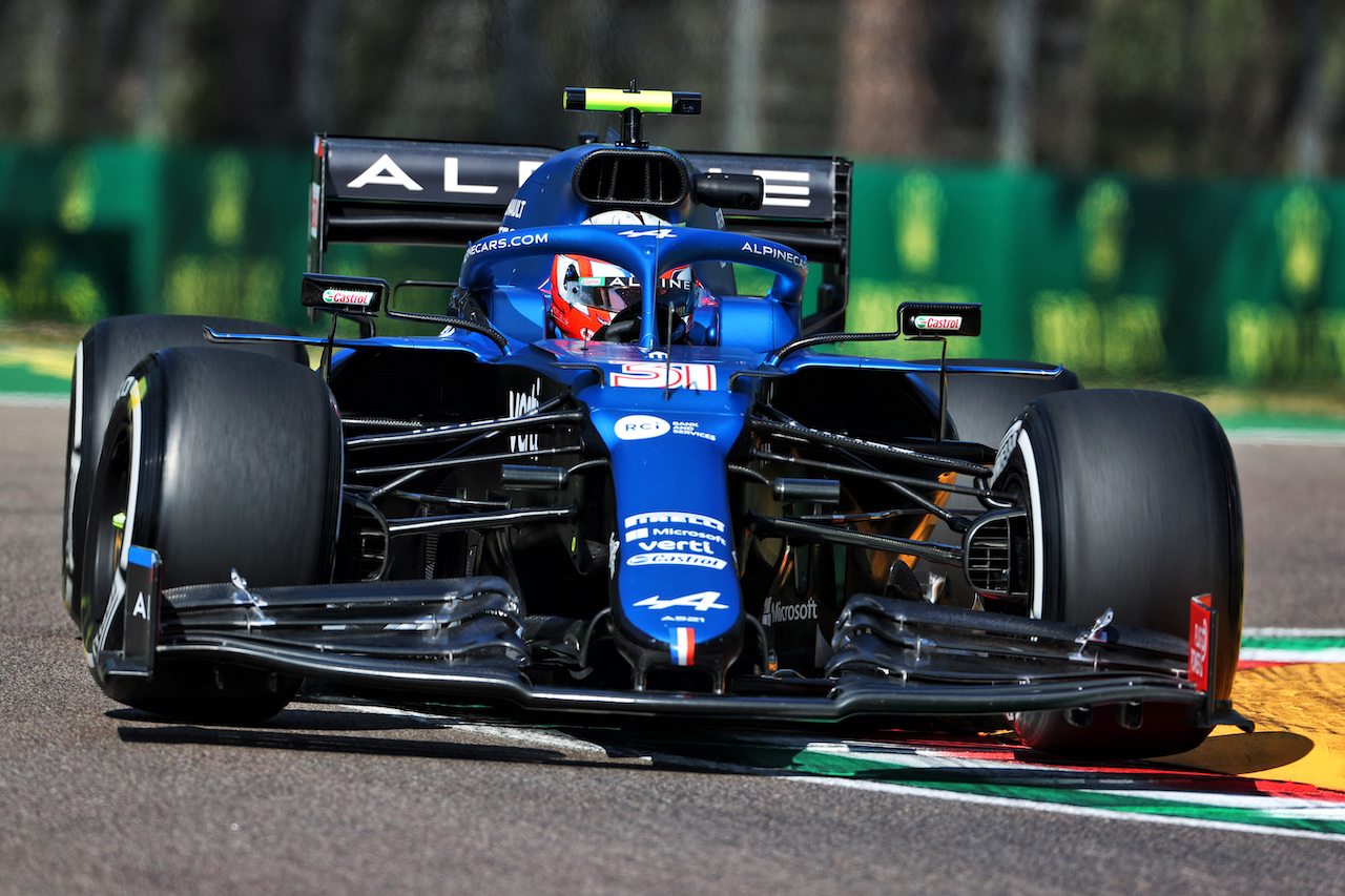 GP IMOLA, Esteban Ocon (FRA) Alpine F1 Team A521.
16.04.2021. Formula 1 World Championship, Rd 2, Emilia Romagna Grand Prix, Imola, Italy, Practice Day.
- www.xpbimages.com, EMail: requests@xpbimages.com © Copyright: Charniaux / XPB Images