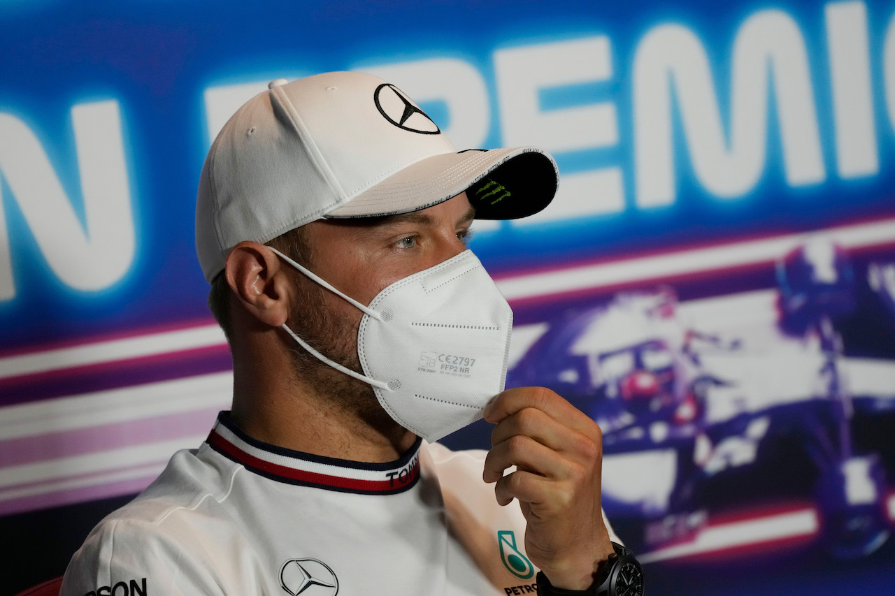 GP ITALIA, Valtteri Bottas (FIN) Mercedes AMG F1 in the FIA Press Conference.
09.09.2021. Formula 1 World Championship, Rd 14, Italian Grand Prix, Monza, Italy, Preparation Day.
- www.xpbimages.com, EMail: requests@xpbimages.com © Copyright: FIA Pool Image for Editorial Use Only