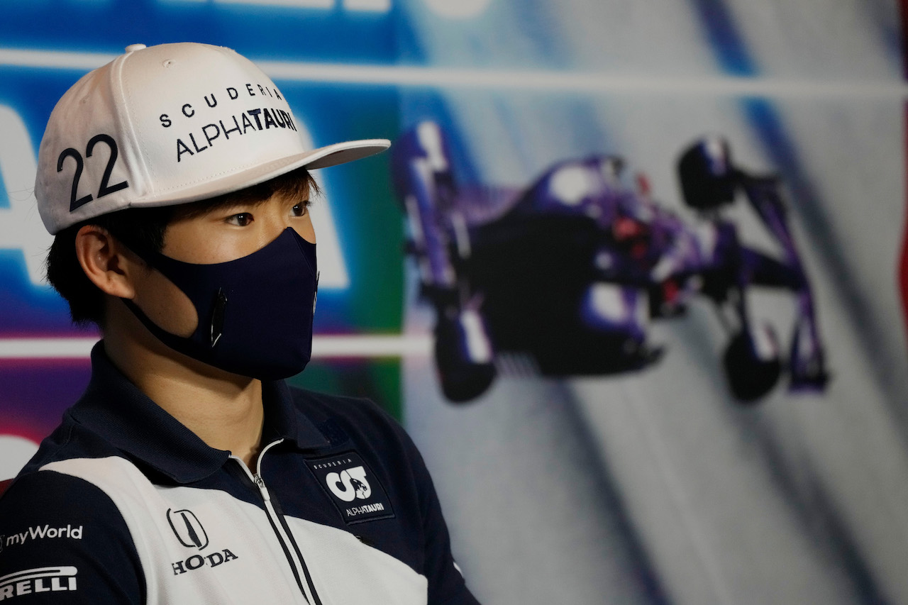 GP ITALIA, Yuki Tsunoda (JPN) AlphaTauri in the FIA Press Conference.
09.09.2021. Formula 1 World Championship, Rd 14, Italian Grand Prix, Monza, Italy, Preparation Day.
- www.xpbimages.com, EMail: requests@xpbimages.com © Copyright: FIA Pool Image for Editorial Use Only
