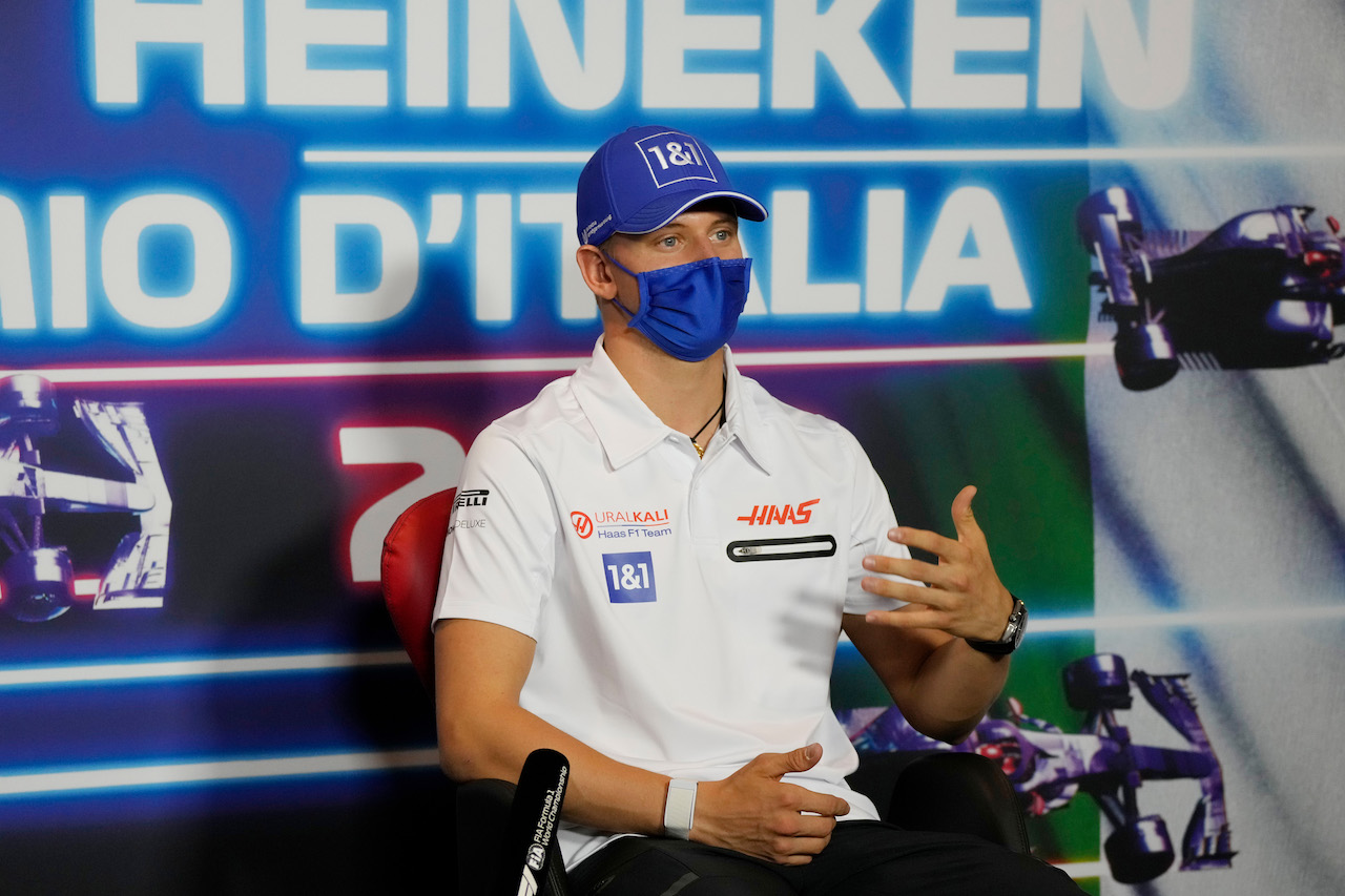 GP ITALIA, Mick Schumacher (GER) Haas F1 Team in the FIA Press Conference.
09.09.2021. Formula 1 World Championship, Rd 14, Italian Grand Prix, Monza, Italy, Preparation Day.
- www.xpbimages.com, EMail: requests@xpbimages.com © Copyright: FIA Pool Image for Editorial Use Only