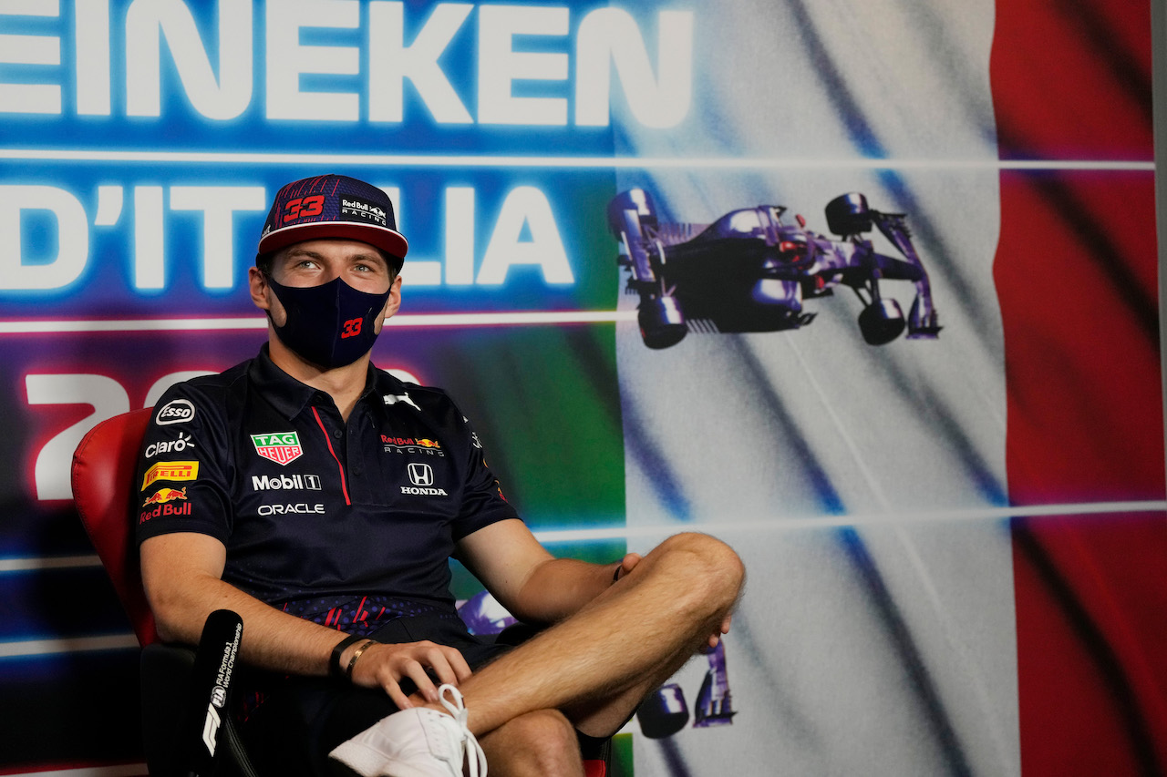 GP ITALIA, Max Verstappen (NLD) Red Bull Racing in the FIA Press Conference.
09.09.2021. Formula 1 World Championship, Rd 14, Italian Grand Prix, Monza, Italy, Preparation Day.
- www.xpbimages.com, EMail: requests@xpbimages.com © Copyright: FIA Pool Image for Editorial Use Only