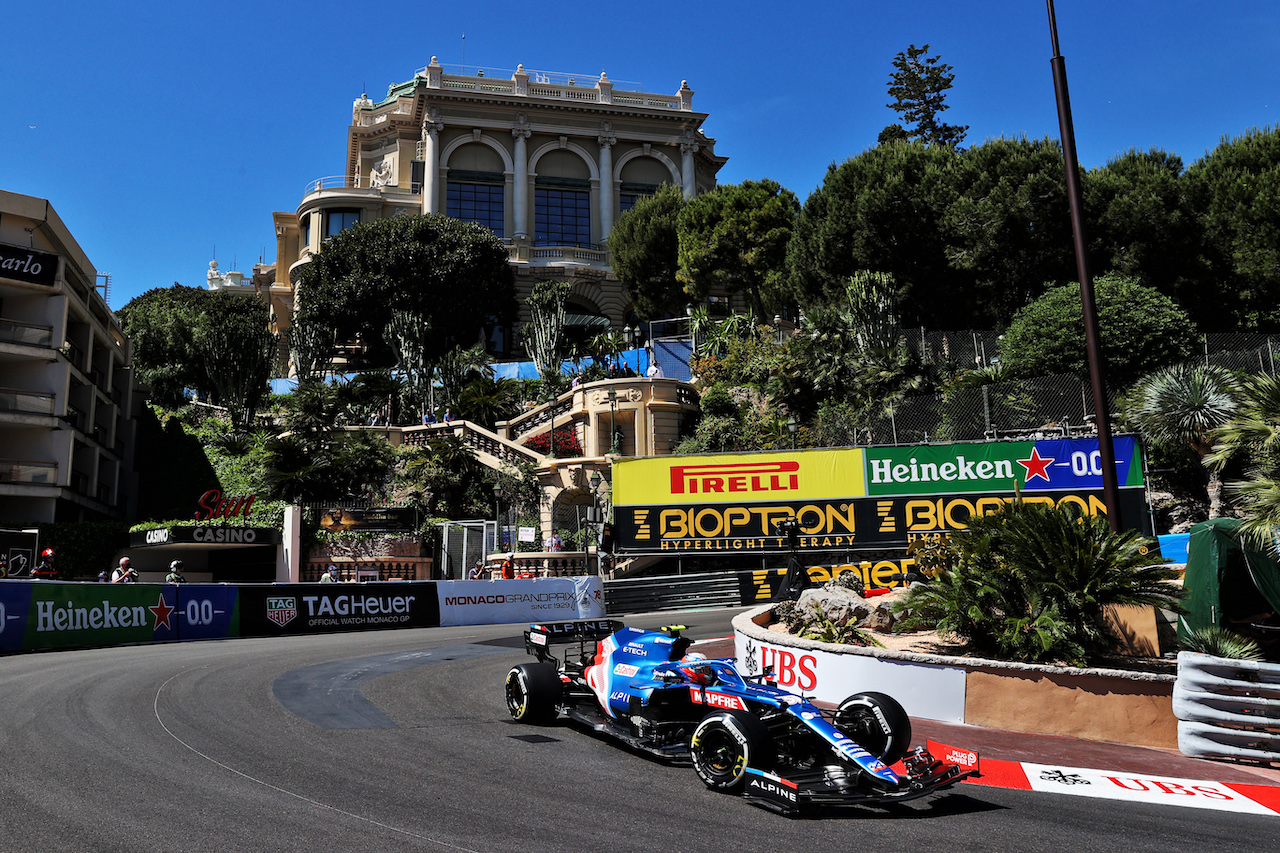 GP MONACO, Esteban Ocon (FRA) Alpine F1 Team A521.
20.05.2021. Formula 1 World Championship, Rd 5, Monaco Grand Prix, Monte Carlo, Monaco, Practice Day.
- www.xpbimages.com, EMail: requests@xpbimages.com © Copyright: Batchelor / XPB Images