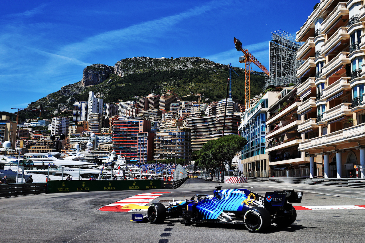 GP MONACO, George Russell (GBR) Williams Racing FW43B.
20.05.2021. Formula 1 World Championship, Rd 5, Monaco Grand Prix, Monte Carlo, Monaco, Practice Day.
- www.xpbimages.com, EMail: requests@xpbimages.com © Copyright: Moy / XPB Images