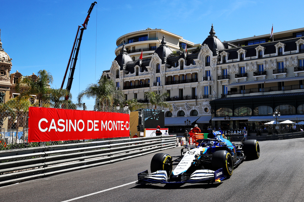 GP MONACO, George Russell (GBR) Williams Racing FW43B.
20.05.2021. Formula 1 World Championship, Rd 5, Monaco Grand Prix, Monte Carlo, Monaco, Practice Day.
- www.xpbimages.com, EMail: requests@xpbimages.com © Copyright: Moy / XPB Images