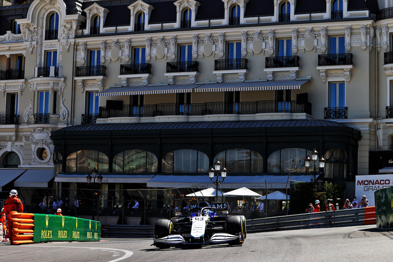 GP MONACO, George Russell (GBR) Williams Racing FW43B.
20.05.2021. Formula 1 World Championship, Rd 5, Monaco Grand Prix, Monte Carlo, Monaco, Practice Day.
- www.xpbimages.com, EMail: requests@xpbimages.com © Copyright: Moy / XPB Images