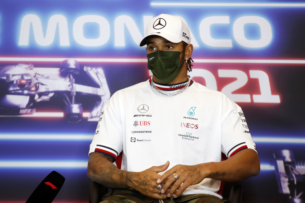 GP MONACO, Lewis Hamilton (GBR) Mercedes AMG F1 in the FIA Press Conference.
19.05.2021. Formula 1 World Championship, Rd 5, Monaco Grand Prix, Monte Carlo, Monaco, Preparation Day.
- www.xpbimages.com, EMail: requests@xpbimages.com © Copyright: FIA Pool Image for Editorial Use Only