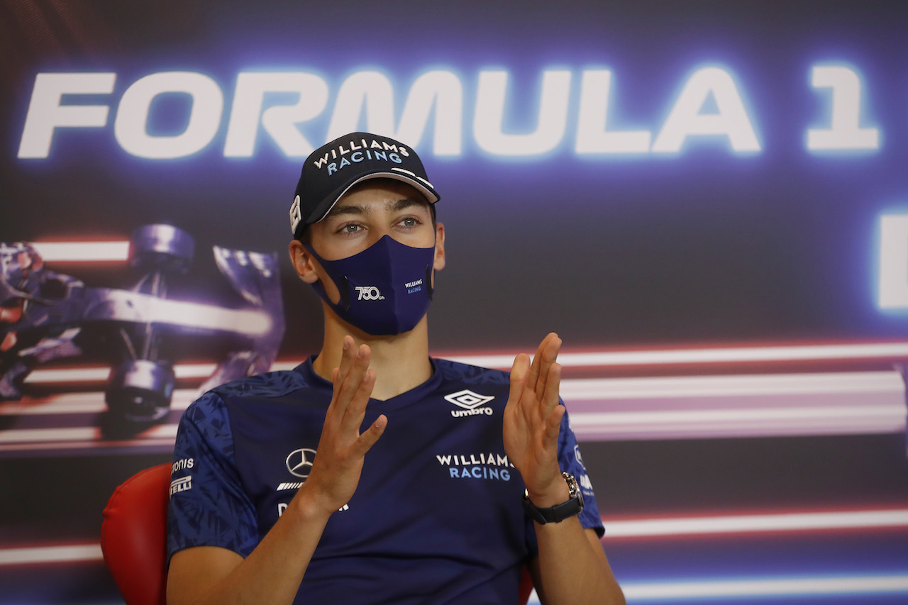 GP MONACO, George Russell (GBR) Williams Racing in the FIA Press Conference.
19.05.2021. Formula 1 World Championship, Rd 5, Monaco Grand Prix, Monte Carlo, Monaco, Preparation Day.
- www.xpbimages.com, EMail: requests@xpbimages.com © Copyright: FIA Pool Image for Editorial Use Only