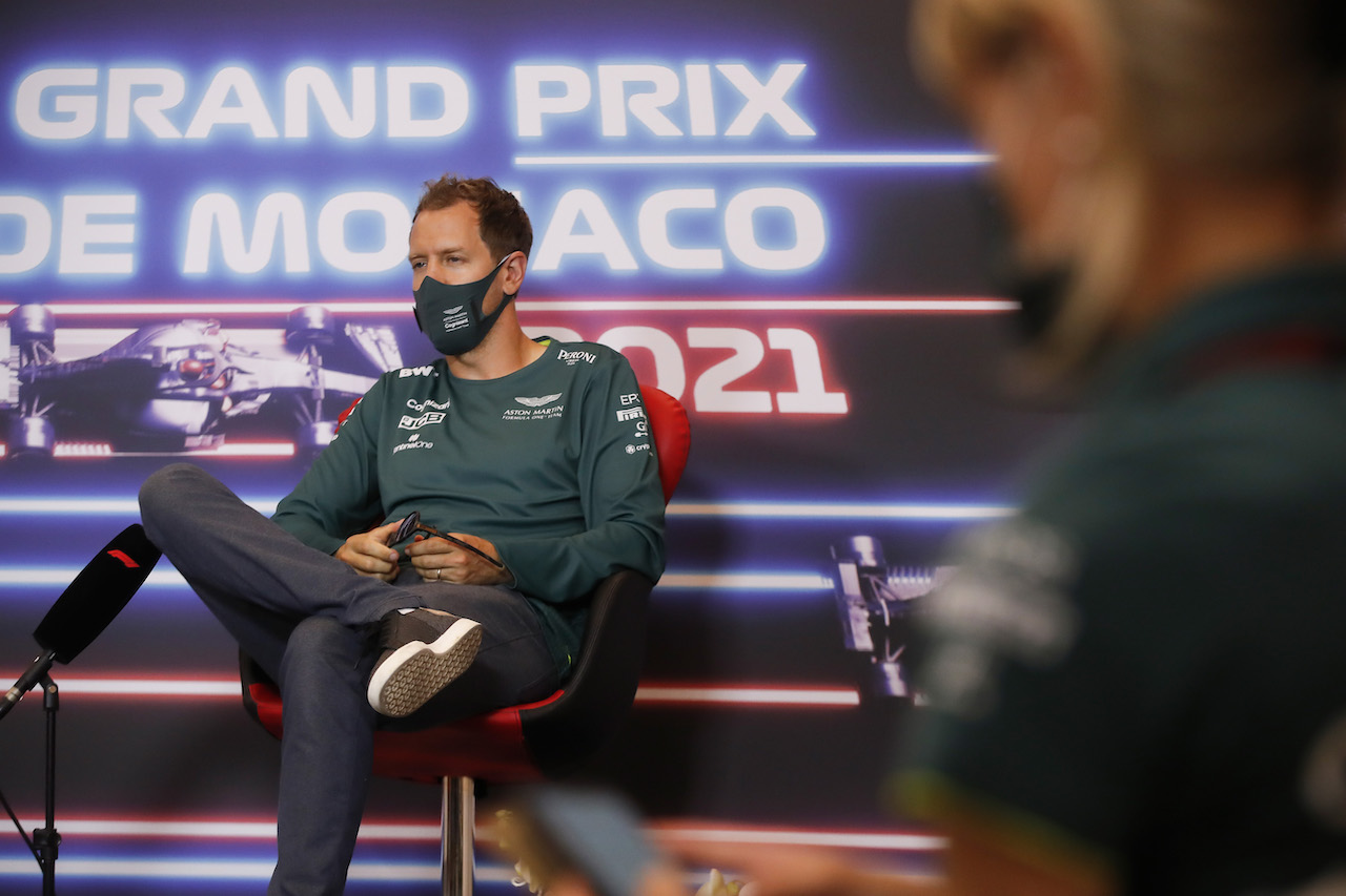 GP MONACO, Sebastian Vettel (GER) Aston Martin F1 Team in the FIA Press Conference.
19.05.2021. Formula 1 World Championship, Rd 5, Monaco Grand Prix, Monte Carlo, Monaco, Preparation Day.
- www.xpbimages.com, EMail: requests@xpbimages.com © Copyright: FIA Pool Image for Editorial Use Only