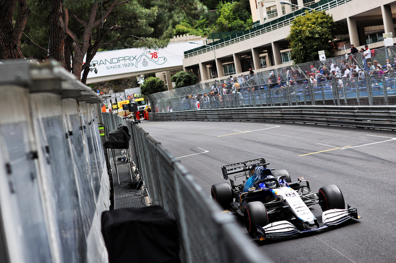 GP MONACO, George Russell (GBR) Williams Racing FW43B.
22.05.2021. Formula 1 World Championship, Rd 5, Monaco Grand Prix, Monte Carlo, Monaco, Qualifiche Day.
- www.xpbimages.com, EMail: requests@xpbimages.com © Copyright: Charniaux / XPB Images