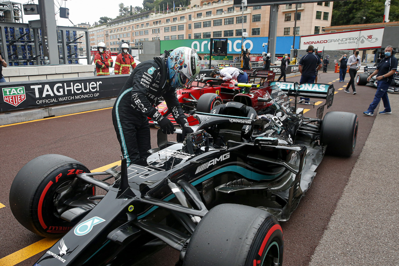 GP MONACO, Valtteri Bottas (FIN) Mercedes AMG F1 W12 in qualifying parc ferme.
22.05.2021. Formula 1 World Championship, Rd 5, Monaco Grand Prix, Monte Carlo, Monaco, Qualifiche Day.
- www.xpbimages.com, EMail: requests@xpbimages.com © Copyright: FIA Pool Image for Editorial Use Only