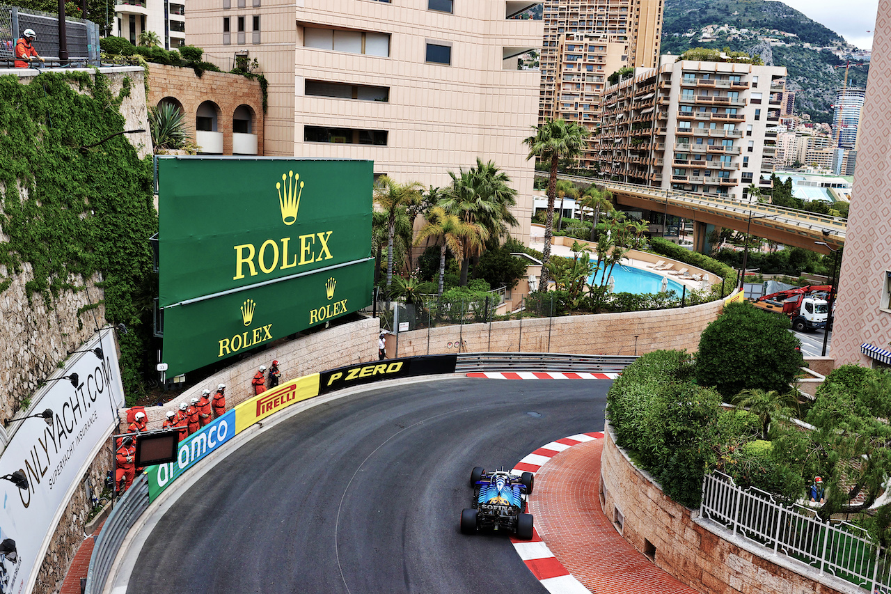 GP MONACO, George Russell (GBR) Williams Racing FW43B.
22.05.2021. Formula 1 World Championship, Rd 5, Monaco Grand Prix, Monte Carlo, Monaco, Qualifiche Day.
- www.xpbimages.com, EMail: requests@xpbimages.com © Copyright: Moy / XPB Images