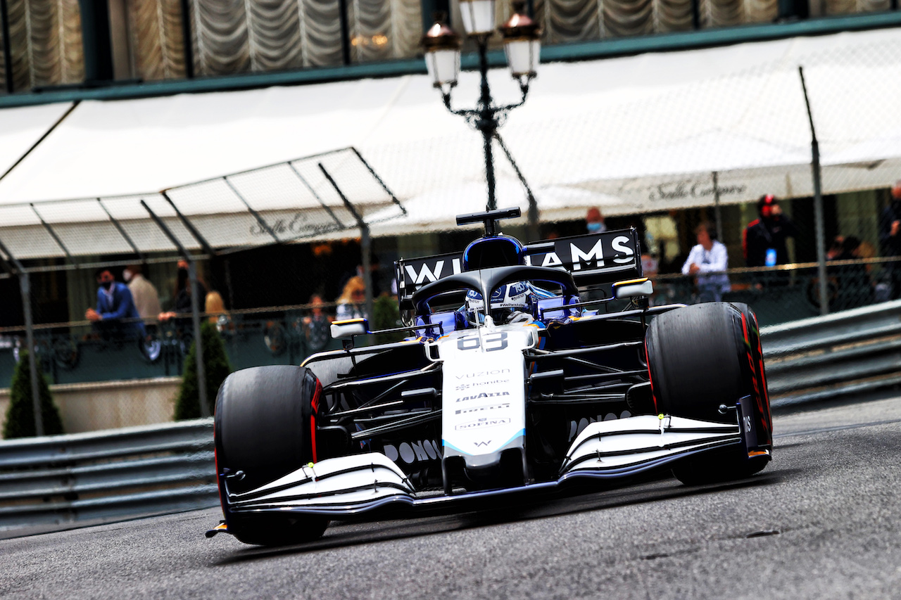 GP MONACO, George Russell (GBR) Williams Racing FW43B.
22.05.2021. Formula 1 World Championship, Rd 5, Monaco Grand Prix, Monte Carlo, Monaco, Qualifiche Day.
- www.xpbimages.com, EMail: requests@xpbimages.com © Copyright: Moy / XPB Images