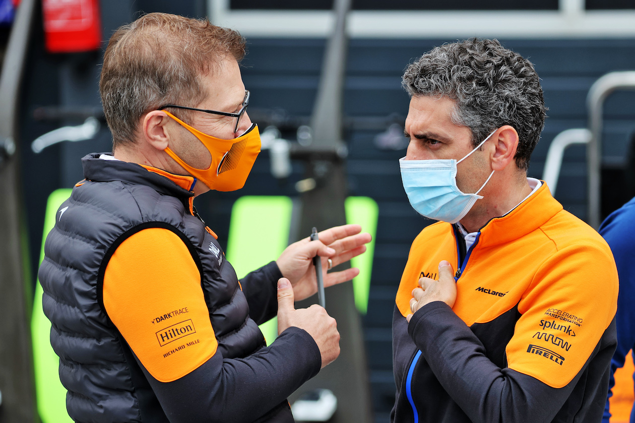 GP OLANDA, (L to R): Andreas Seidl, McLaren Managing Director with Andrea Stella (ITA) McLaren Performance Director.
02.09.2021. Formula 1 World Championship, Rd 13, Dutch Grand Prix, Zandvoort, Netherlands, Preparation Day.
- www.xpbimages.com, EMail: requests@xpbimages.com © Copyright: Batchelor / XPB Images