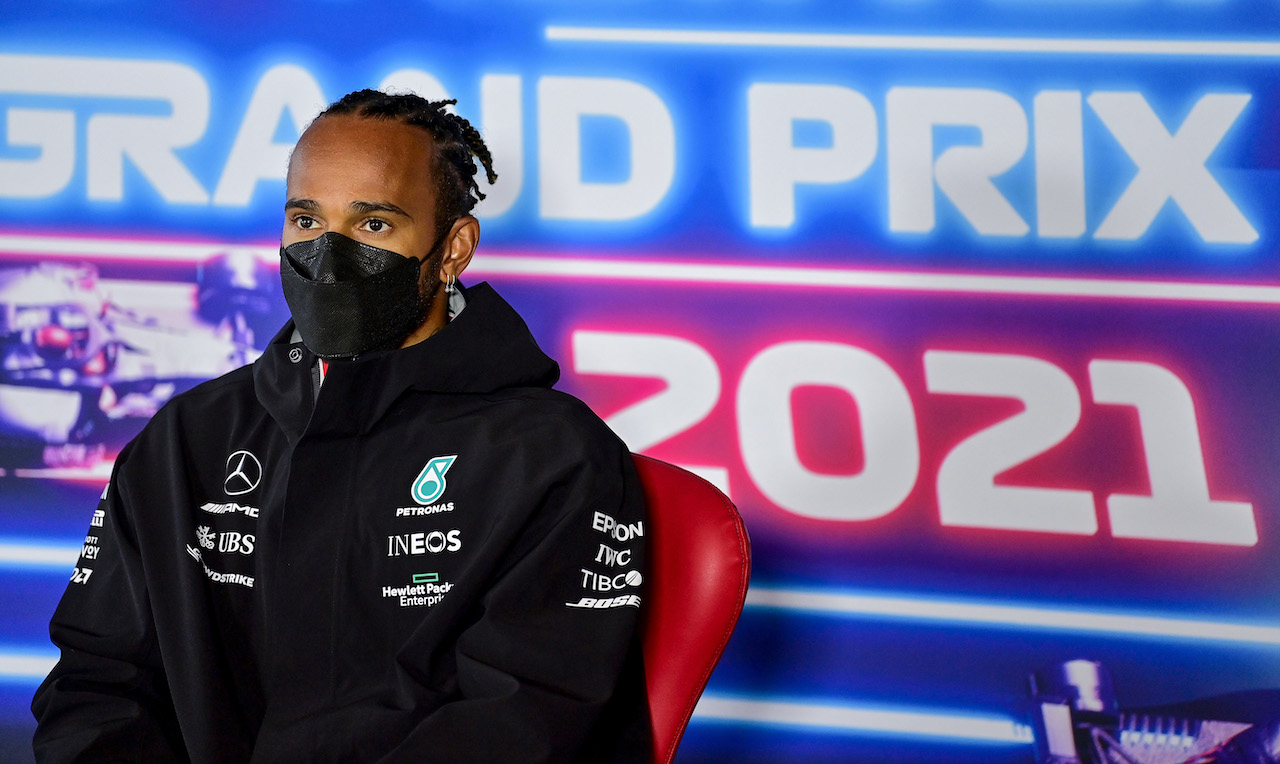 GP OLANDA, Lewis Hamilton (GBR) Mercedes AMG F1 in the FIA Press Conference.
02.09.2021. Formula 1 World Championship, Rd 13, Dutch Grand Prix, Zandvoort, Netherlands, Preparation Day.
- www.xpbimages.com, EMail: requests@xpbimages.com © Copyright: FIA Pool Image for Editorial Use Only
