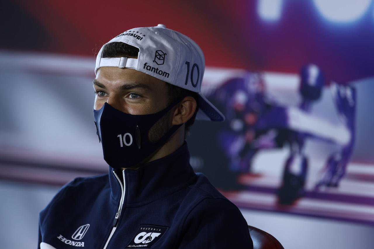 GP OLANDA, Pierre Gasly (FRA) AlphaTauri in the FIA Press Conference.
02.09.2021. Formula 1 World Championship, Rd 13, Dutch Grand Prix, Zandvoort, Netherlands, Preparation Day.
- www.xpbimages.com, EMail: requests@xpbimages.com © Copyright: FIA Pool Image for Editorial Use Only