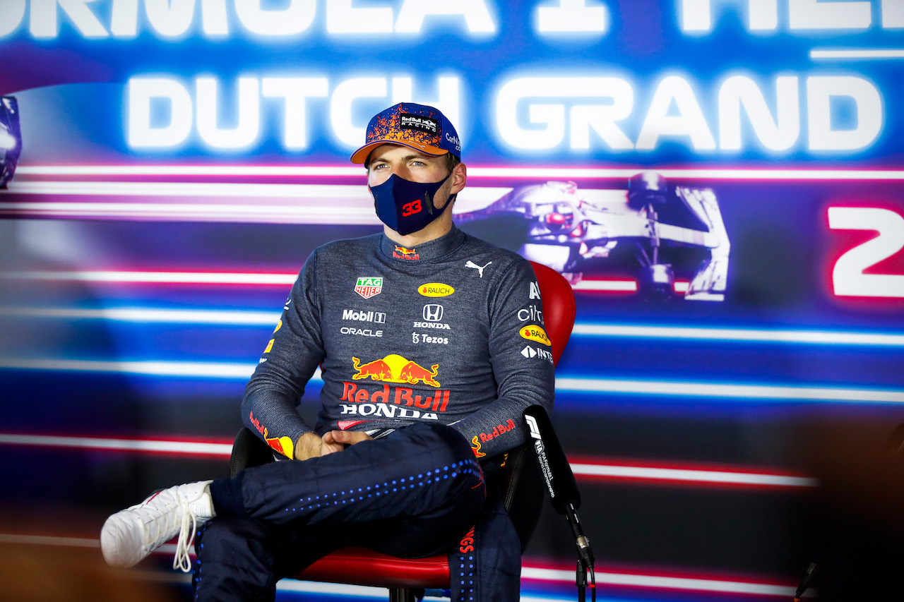 GP OLANDA, Max Verstappen (NLD) Red Bull Racing in the post qualifying FIA Press Conference.
04.09.2021. Formula 1 World Championship, Rd 13, Dutch Grand Prix, Zandvoort, Netherlands, Qualifiche Day.
- www.xpbimages.com, EMail: requests@xpbimages.com © Copyright: FIA Pool Image for Editorial Use Only