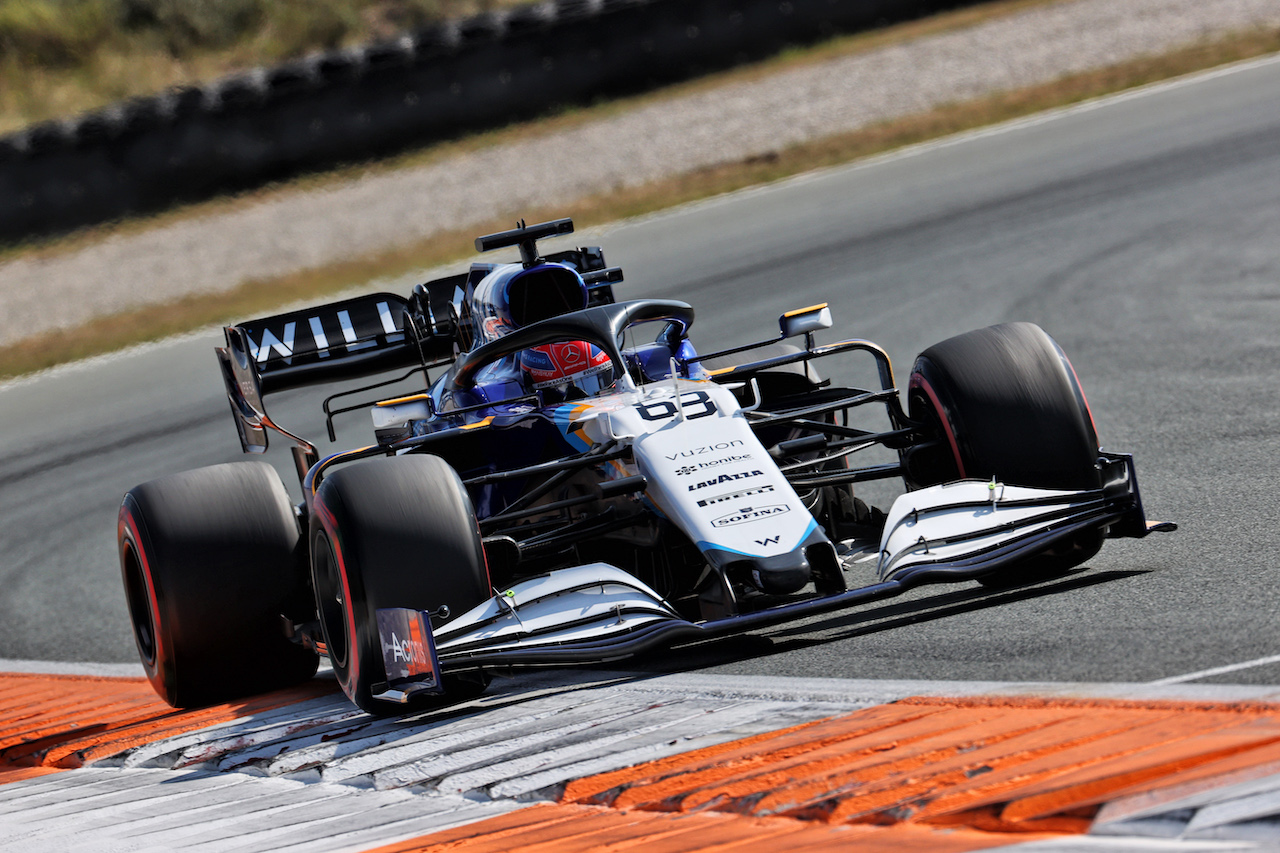 GP OLANDA, George Russell (GBR) Williams Racing FW43B.
04.09.2021. Formula 1 World Championship, Rd 13, Dutch Grand Prix, Zandvoort, Netherlands, Qualifiche Day.
- www.xpbimages.com, EMail: requests@xpbimages.com © Copyright: Batchelor / XPB Images