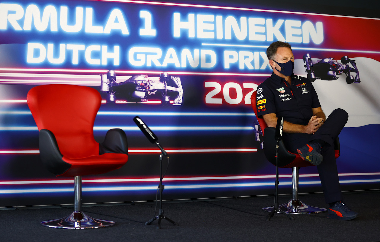 GP OLANDA, Christian Horner (GBR) Red Bull Racing Team Principal in the FIA Press Conference.
03.09.2021. Formula 1 World Championship, Rd 13, Dutch Grand Prix, Zandvoort, Netherlands, Practice Day.
- www.xpbimages.com, EMail: requests@xpbimages.com © Copyright: FIA Pool Image for Editorial Use Only