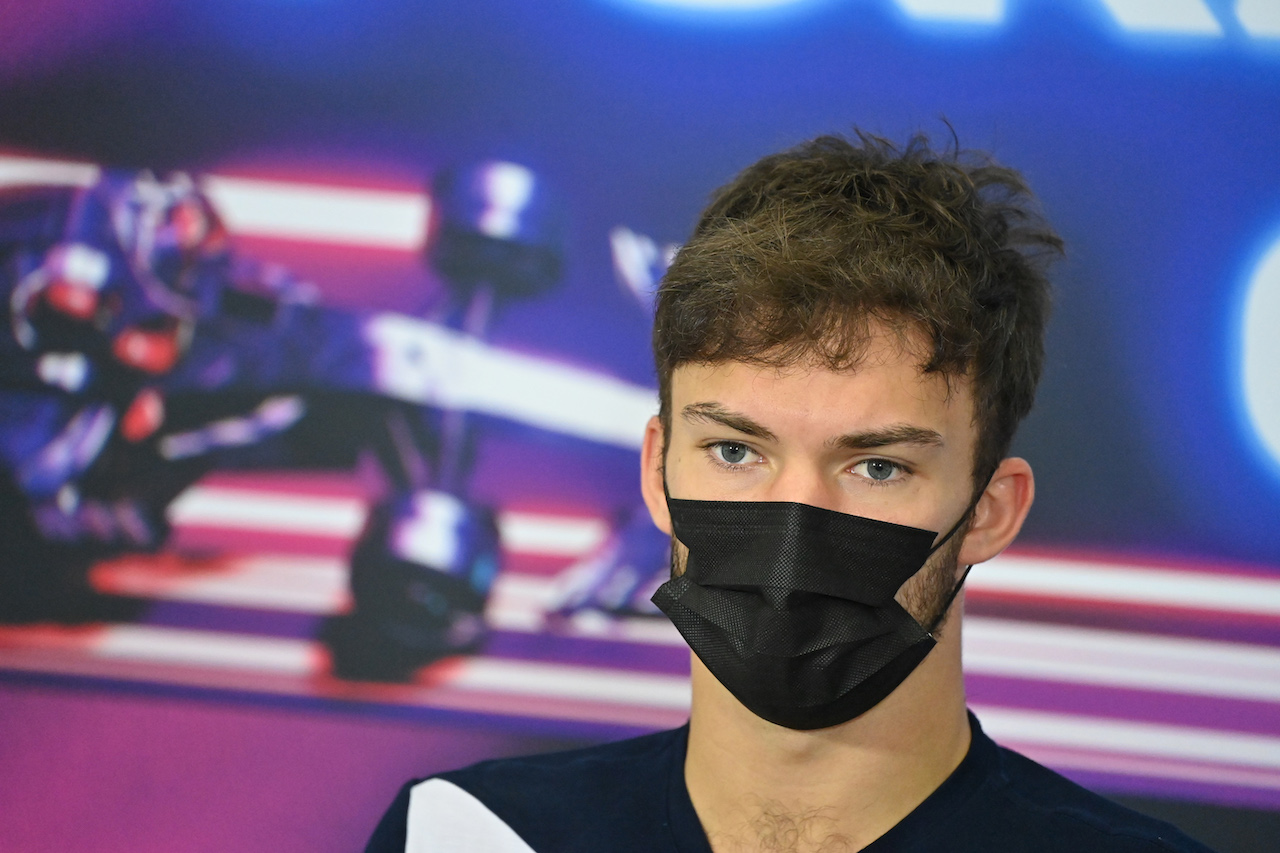 GP QATAR, Pierre Gasly (FRA) AlphaTauri in the FIA Press Conference.
18.11.2021. Formula 1 World Championship, Rd 20, Qatar Grand Prix, Doha, Qatar, Preparation Day.
- www.xpbimages.com, EMail: requests@xpbimages.com © Copyright: FIA Pool Image for Editorial Use Only