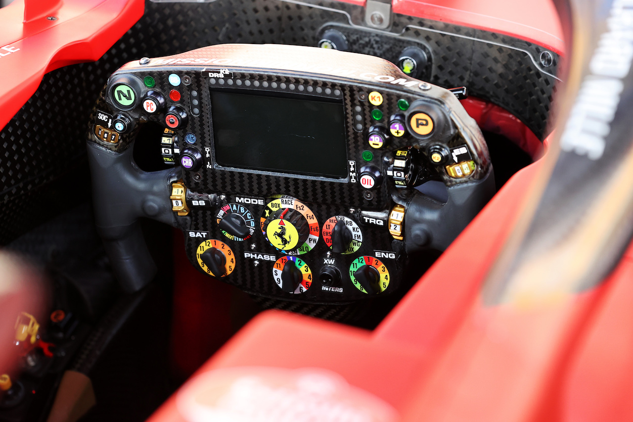 GP QATAR, Ferrari SF-21 steering wheel.
18.11.2021. Formula 1 World Championship, Rd 20, Qatar Grand Prix, Doha, Qatar, Preparation Day.
- www.xpbimages.com, EMail: requests@xpbimages.com © Copyright: Batchelor / XPB Images