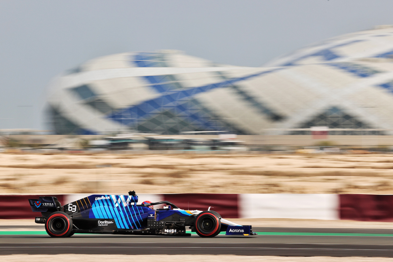 GP QATAR, George Russell (GBR) Williams Racing FW43B.
19.11.2021 Formula 1 World Championship, Rd 20, Qatar Grand Prix, Doha, Qatar, Practice Day.
- www.xpbimages.com, EMail: requests@xpbimages.com © Copyright: Charniaux / XPB Images