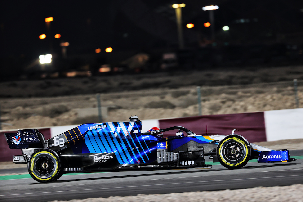 GP QATAR, George Russell (GBR) Williams Racing FW43B.
19.11.2021 Formula 1 World Championship, Rd 20, Qatar Grand Prix, Doha, Qatar, Practice Day.
- www.xpbimages.com, EMail: requests@xpbimages.com © Copyright: Batchelor / XPB Images