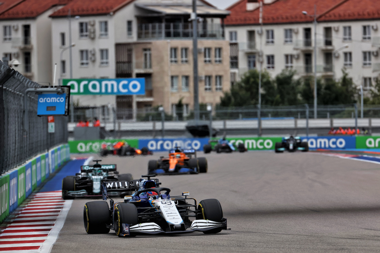 GP RUSSIA, George Russell (GBR) Williams Racing FW43B.
26.09.2021. Formula 1 World Championship, Rd 15, Russian Grand Prix, Sochi Autodrom, Sochi, Russia, Gara Day.
- www.xpbimages.com, EMail: requests@xpbimages.com © Copyright: Batchelor / XPB Images