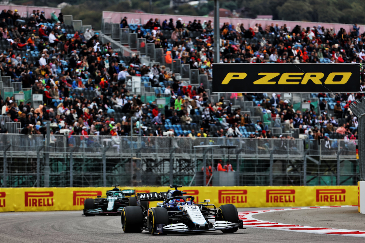 GP RUSSIA, George Russell (GBR) Williams Racing FW43B.
26.09.2021. Formula 1 World Championship, Rd 15, Russian Grand Prix, Sochi Autodrom, Sochi, Russia, Gara Day.
- www.xpbimages.com, EMail: requests@xpbimages.com © Copyright: Batchelor / XPB Images