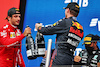 GP RUSSIA, (L to R): Carlos Sainz Jr (ESP) Ferrari celebrates his third position on the podium with second placed Max Verstappen (NLD) Red Bull Racing.
26.09.2021. Formula 1 World Championship, Rd 15, Russian Grand Prix, Sochi Autodrom, Sochi, Russia, Gara Day.
- www.xpbimages.com, EMail: requests@xpbimages.com © Copyright: Moy / XPB Images